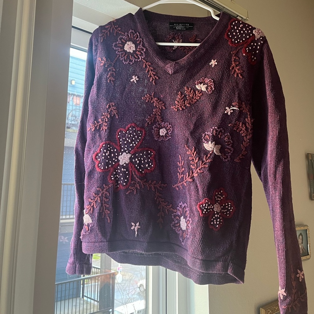 Vintage All Points Floral Knit Sweater